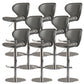 Modern Faux Leather Adjustable Height Swivel Bar Stool with Footrest Gray 8 Piece Set Clearhalo 'Bar Furniture' 'Bar Stools' 'bar_stools' 'furn' 'furn_bar_stools' 'Furniture' 'Kitchen & Dining Furniture' 7686838
