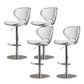 Modern Faux Leather Adjustable Height Swivel Bar Stool with Footrest White 4 Piece Set Clearhalo 'Bar Furniture' 'Bar Stools' 'bar_stools' 'furn' 'furn_bar_stools' 'Furniture' 'Kitchen & Dining Furniture' 7686841