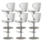 Modern Faux Leather Adjustable Height Swivel Bar Stool with Footrest White 6 Piece Set Clearhalo 'Bar Furniture' 'Bar Stools' 'bar_stools' 'furn' 'furn_bar_stools' 'Furniture' 'Kitchen & Dining Furniture' 7686842