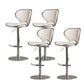 Modern Faux Leather Adjustable Height Swivel Bar Stool with Footrest Beige 4 Piece Set Clearhalo 'Bar Furniture' 'Bar Stools' 'bar_stools' 'furn' 'furn_bar_stools' 'Furniture' 'Kitchen & Dining Furniture' 7686846