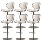 Modern Faux Leather Adjustable Height Swivel Bar Stool with Footrest Beige 6 Piece Set Clearhalo 'Bar Furniture' 'Bar Stools' 'bar_stools' 'furn' 'furn_bar_stools' 'Furniture' 'Kitchen & Dining Furniture' 7686847