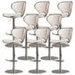 Modern Faux Leather Adjustable Height Swivel Bar Stool with Footrest Beige 8 Piece Set Clearhalo 'Bar Furniture' 'Bar Stools' 'bar_stools' 'furn' 'furn_bar_stools' 'Furniture' 'Kitchen & Dining Furniture' 7686848