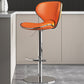 Modern Faux Leather Adjustable Height Swivel Bar Stool with Footrest Orange 1 Piece Clearhalo 'Bar Furniture' 'Bar Stools' 'bar_stools' 'furn' 'furn_bar_stools' 'Furniture' 'Kitchen & Dining Furniture' 7686849