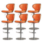 Modern Faux Leather Adjustable Height Swivel Bar Stool with Footrest Orange 6 Piece Set Clearhalo 'Bar Furniture' 'Bar Stools' 'bar_stools' 'furn' 'furn_bar_stools' 'Furniture' 'Kitchen & Dining Furniture' 7686852