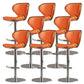 Modern Faux Leather Adjustable Height Swivel Bar Stool with Footrest Orange 8 Piece Set Clearhalo 'Bar Furniture' 'Bar Stools' 'bar_stools' 'furn' 'furn_bar_stools' 'Furniture' 'Kitchen & Dining Furniture' 7686853