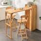 1/3 Pieces Modern Rectangle Wooden Pub Table with High Stools