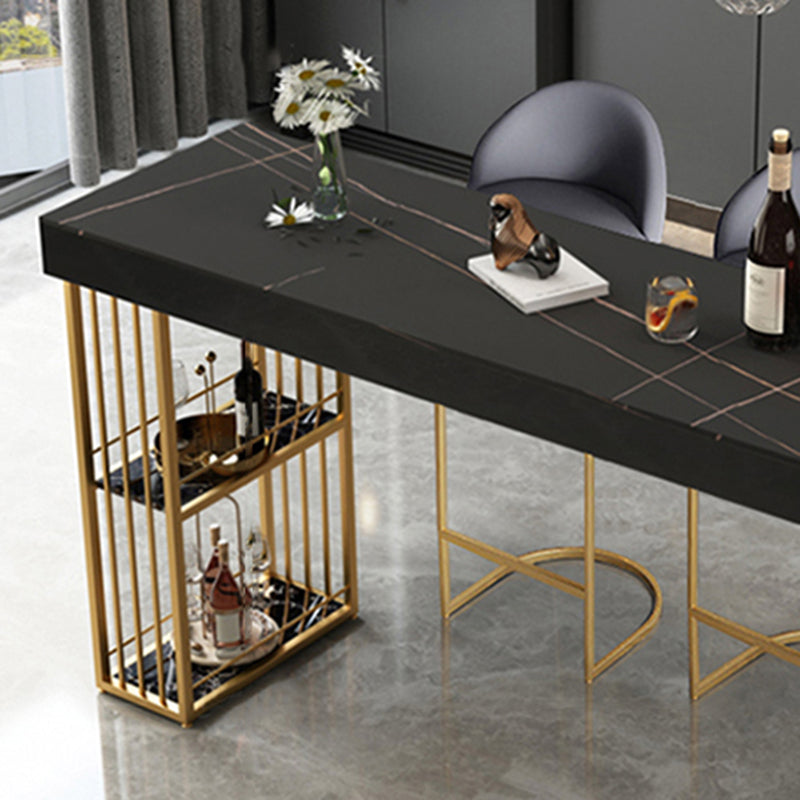 Contemporary 1/2/3 Pieces Stone Rectangular Bar Table Set for Indoor Clearhalo 'Bar Furniture' 'furn' 'furn_home_bar_bar_sets' 'Furniture' 'Home Bars & Bar Sets' 'home_bar_bar_sets' 'Kitchen & Dining Furniture' 7686970