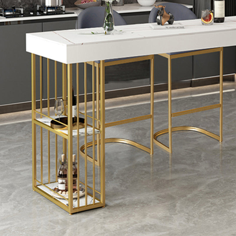 Contemporary 1/2/3 Pieces Stone Rectangular Bar Table Set for Indoor Clearhalo 'Bar Furniture' 'furn' 'furn_home_bar_bar_sets' 'Furniture' 'Home Bars & Bar Sets' 'home_bar_bar_sets' 'Kitchen & Dining Furniture' 7686971