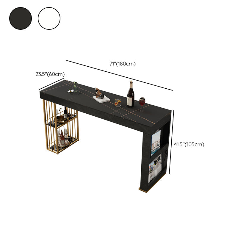 Contemporary 1/2/3 Pieces Stone Rectangular Bar Table Set for Indoor Clearhalo 'Bar Furniture' 'furn' 'furn_home_bar_bar_sets' 'Furniture' 'Home Bars & Bar Sets' 'home_bar_bar_sets' 'Kitchen & Dining Furniture' 7686977