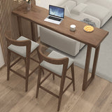 Moderne indoor rechthoek vaste houten slede bar eettafel in bruin