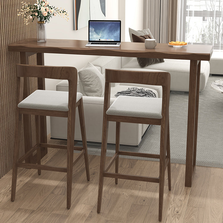 Table de salle à manger de bar rectangulaire en bois massif, intérieur moderne, marron