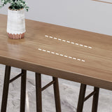 Modern massief houten indoor rechthoek Dubbele voetstuk Bar eettafel