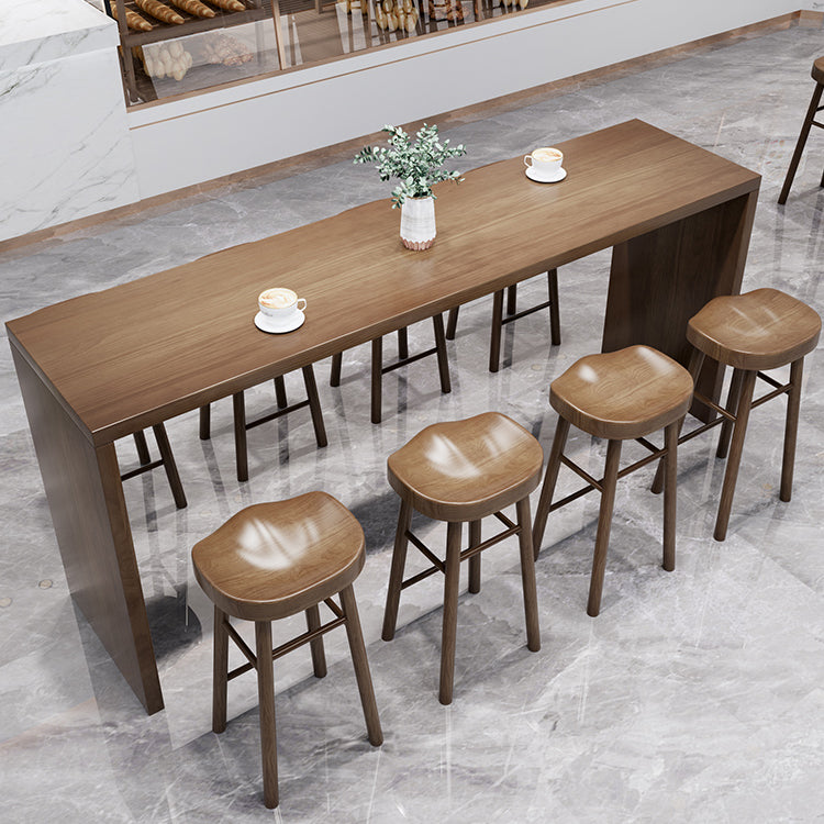 Modern Solid Wood Indoor Rectangle Double pedestal Bar Dining Table Clearhalo 'Bar Furniture' 'Bar Tables' 'bar_tables' 'furn' 'furn_bar_tables' 'Furniture' 'Kitchen & Dining Furniture' 7687006