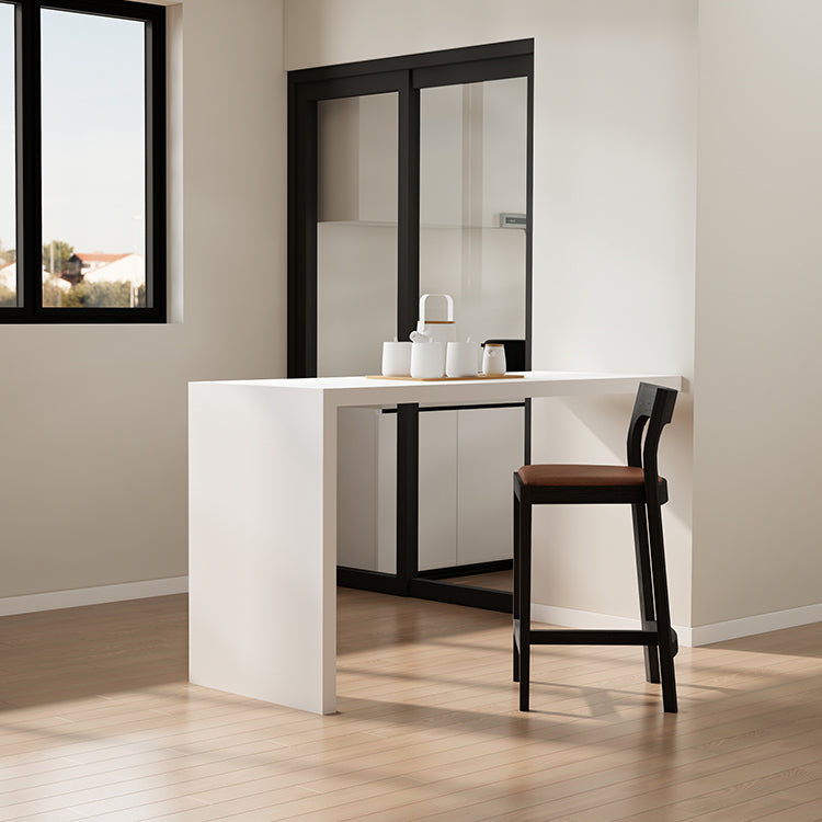 Modern White Sintered Stone Dining Bar Table for Kitchen Dining Room Clearhalo 'Bar Furniture' 'Bar Tables' 'bar_tables' 'furn' 'furn_bar_tables' 'Furniture' 'Kitchen & Dining Furniture' 7687015