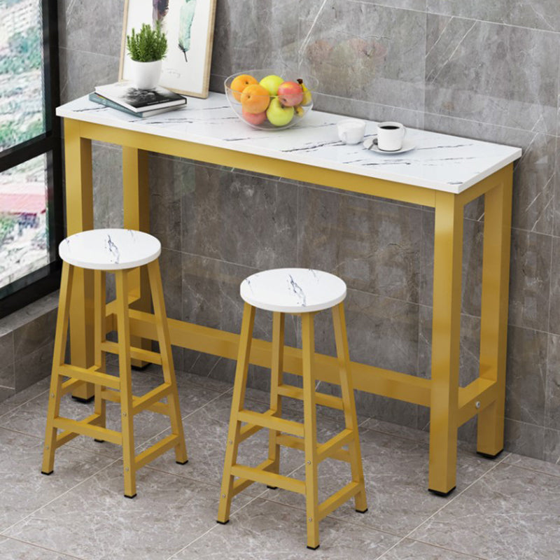 Manufactured Wood Rectangle Pub Table with Metal Frame for Living Room Clearhalo 'Bar Furniture' 'Bar Tables' 'bar_tables' 'furn' 'furn_bar_tables' 'Furniture' 'Kitchen & Dining Furniture' 7687045