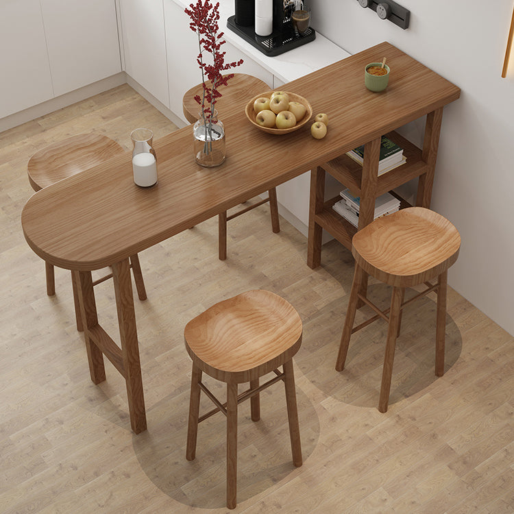 Contemporary Solid Wood Living Room Bar Dining Table in Brown Clearhalo 'Bar Furniture' 'Bar Tables' 'bar_tables' 'furn' 'furn_bar_tables' 'Furniture' 'Kitchen & Dining Furniture' 7687057