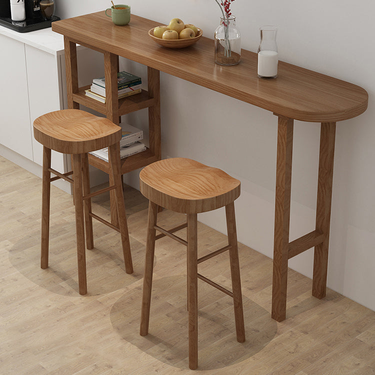 Contemporary Solid Wood Living Room Bar Dining Table in Brown Clearhalo 'Bar Furniture' 'Bar Tables' 'bar_tables' 'furn' 'furn_bar_tables' 'Furniture' 'Kitchen & Dining Furniture' 7687066