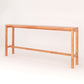 Modern Dining Room Rectangle Trestle Solid Wood Bar Dining Table 70.9"L x 15.7"W x 41.3"H Cherry Without Chairs Clearhalo 'Bar Furniture' 'Bar Tables' 'bar_tables' 'furn' 'furn_bar_tables' 'Furniture' 'Kitchen & Dining Furniture' 7687094