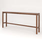 Modern Dining Room Rectangle Trestle Solid Wood Bar Dining Table 70.9"L x 15.7"W x 41.3"H Nut-Brown Without Chairs Clearhalo 'Bar Furniture' 'Bar Tables' 'bar_tables' 'furn' 'furn_bar_tables' 'Furniture' 'Kitchen & Dining Furniture' 7687096