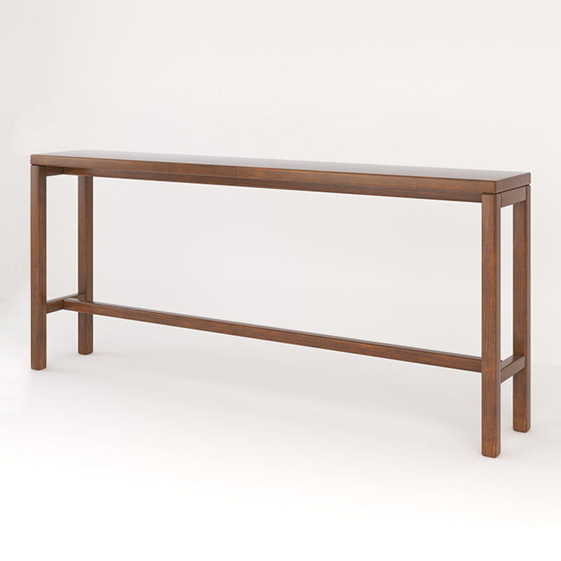Modern Dining Room Rectangle Trestle Solid Wood Bar Dining Table 70.9"L x 15.7"W x 41.3"H Nut-Brown Without Chairs Clearhalo 'Bar Furniture' 'Bar Tables' 'bar_tables' 'furn' 'furn_bar_tables' 'Furniture' 'Kitchen & Dining Furniture' 7687096