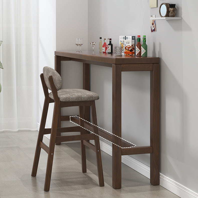 Modern Dining Room Rectangle Trestle Solid Wood Bar Dining Table Clearhalo 'Bar Furniture' 'Bar Tables' 'bar_tables' 'furn' 'furn_bar_tables' 'Furniture' 'Kitchen & Dining Furniture' 7687099