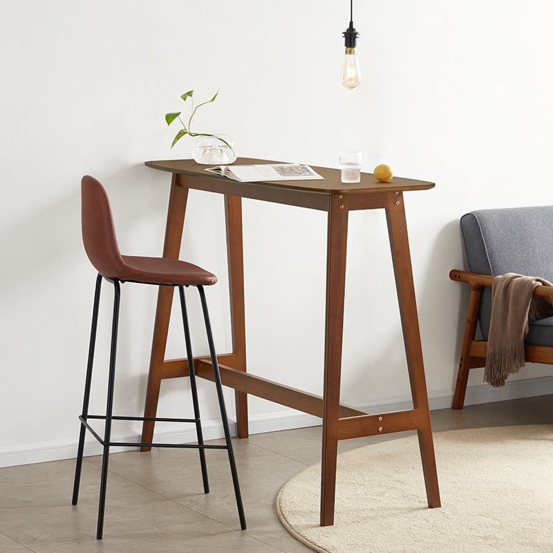 Modern Bamboo Rectangle Pub Table with Trestle for Living Room Clearhalo 'Bar Furniture' 'Bar Tables' 'bar_tables' 'furn' 'furn_bar_tables' 'Furniture' 'Kitchen & Dining Furniture' 7687124