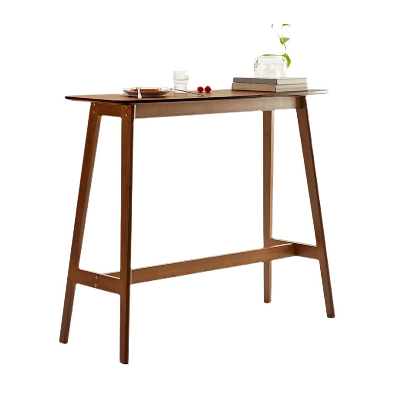 Modern Bamboo Rectangle Pub Table with Trestle for Living Room Clearhalo 'Bar Furniture' 'Bar Tables' 'bar_tables' 'furn' 'furn_bar_tables' 'Furniture' 'Kitchen & Dining Furniture' 7687130