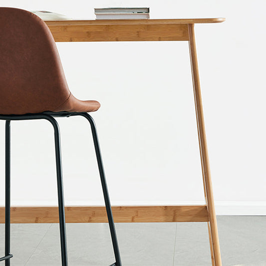 Moderne bamboe rechthoekige pubtafel met bok voor woonkamer