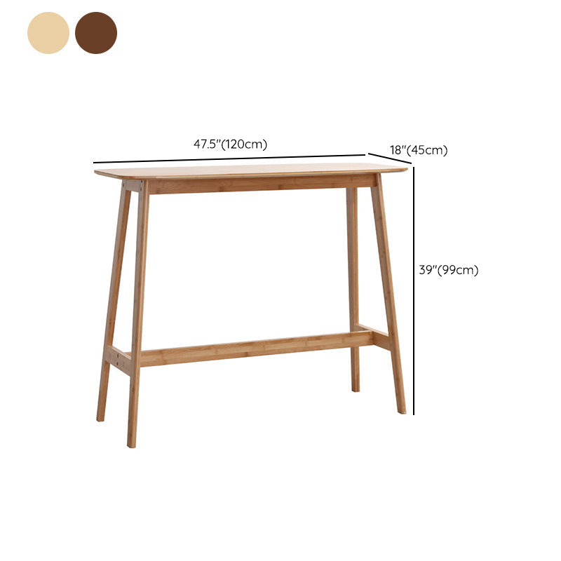 Modern Bamboo Rectangle Pub Table with Trestle for Living Room Clearhalo 'Bar Furniture' 'Bar Tables' 'bar_tables' 'furn' 'furn_bar_tables' 'Furniture' 'Kitchen & Dining Furniture' 7687136