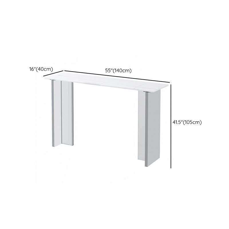 Contemporary Sintered Stone Acrylic Base Bar Table for Kitchen Dining Room
