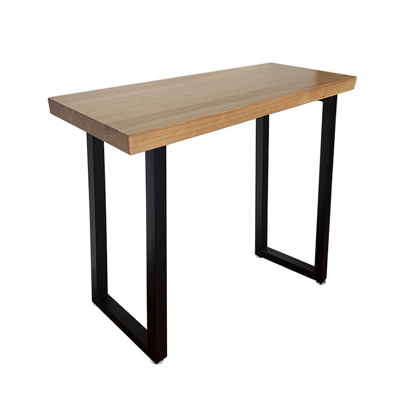 Solid Wood Rectangle Bistro Table with Metal Frame for Living Room Without Chairs Clearhalo 'Bar Furniture' 'Bar Tables' 'bar_tables' 'furn' 'furn_bar_tables' 'Furniture' 'Kitchen & Dining Furniture' 7687154