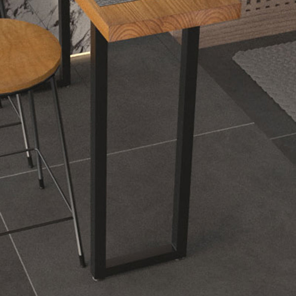 Solid Wood Rectangle Bistro Table with Metal Frame for Living Room Clearhalo 'Bar Furniture' 'Bar Tables' 'bar_tables' 'furn' 'furn_bar_tables' 'Furniture' 'Kitchen & Dining Furniture' 7687158