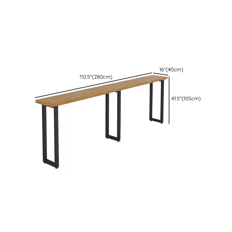 Solid Wood Rectangle Bistro Table with Metal Frame for Living Room Clearhalo 'Bar Furniture' 'Bar Tables' 'bar_tables' 'furn' 'furn_bar_tables' 'Furniture' 'Kitchen & Dining Furniture' 7687166