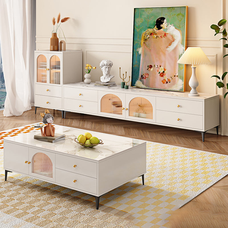 Glam TV Media Console Glass Media Console TV Stand for Living Room Clearhalo 'furn' 'furn_tv_stands_entertainment_centers' 'Furniture' 'Living Room Furniture' 'TV Stands & Entertainment Centers' 'TV Stands & Media Storage Furniture' 'tv_stands_entertainment_centers' 7690688