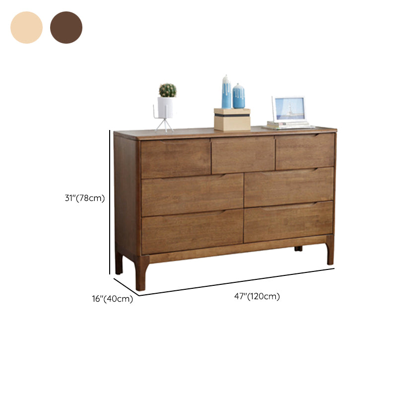 Commode de coffre de rangement moderne commode en bois massif avec 7/6/5/4 tiroirs