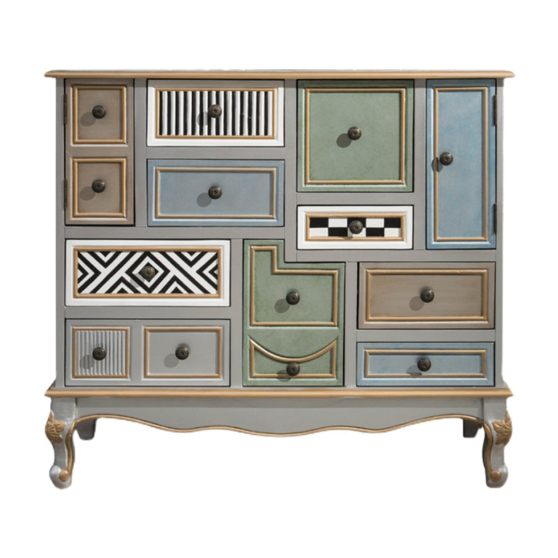 Rangement de rangement en bois massif commode coffre de rangement côtier avec 9 tiroirs