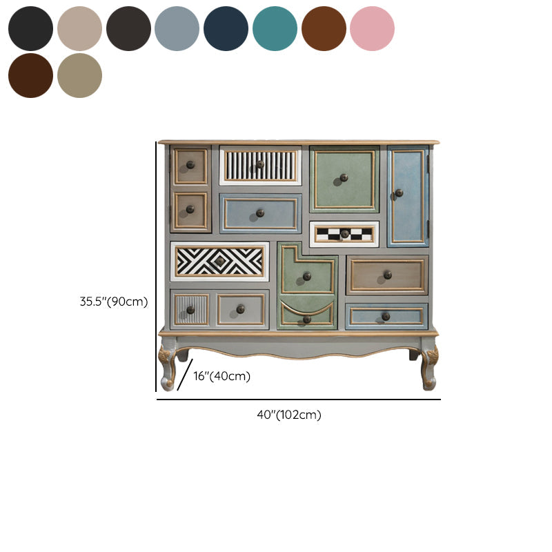 Rangement de rangement en bois massif commode coffre de rangement côtier avec 9 tiroirs