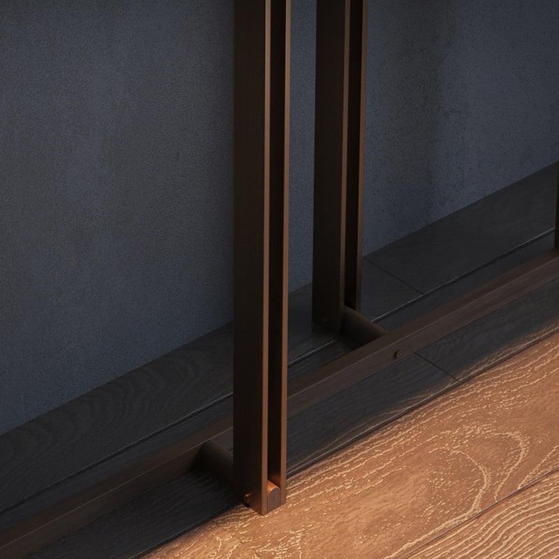 Modern Rectangular Console Table Stone Console Sofa Table in Gold