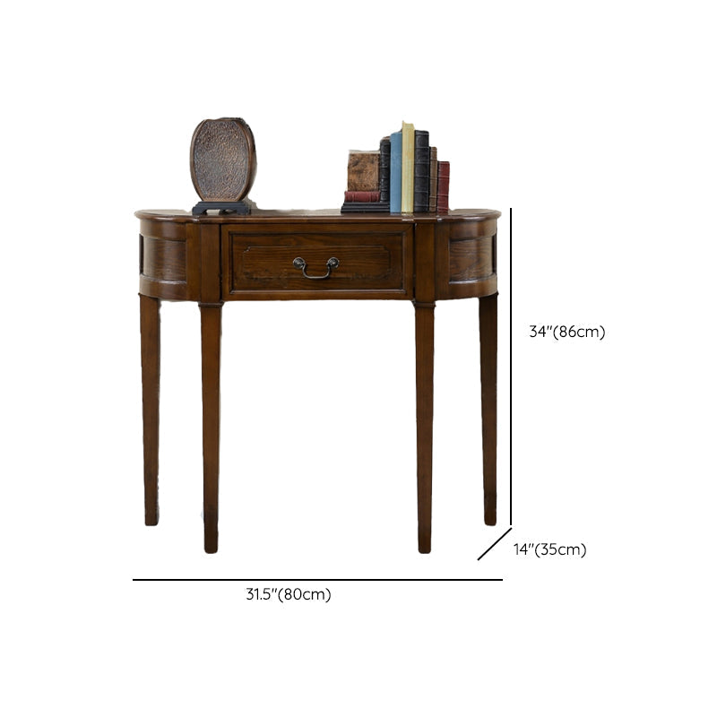 14 inch Wide Console Table Mid-Century Modern Wood Accent Table for Hall
