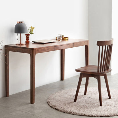 Bruin eiken slaapkamer bureau een enkele lade Parsons Base Writing Desk