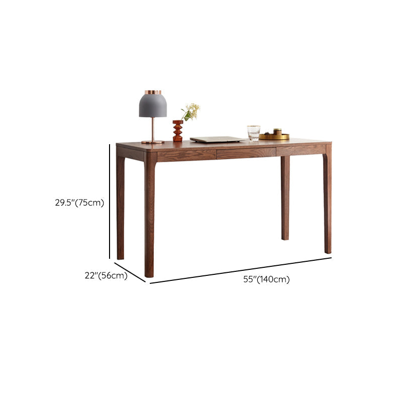 Bruin eiken slaapkamer bureau een enkele lade Parsons Base Writing Desk