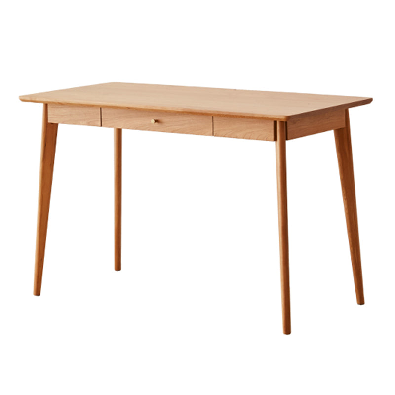 Modern Cable Management Office Desk Bedroom Solid Wood Writing Desk 39"L x 22"W x 30"H Natural Clearhalo 'furn' 'furn_office_desk' 'Furniture' 'Office Desks' 'Office Furniture' 'office_desk' 7690983