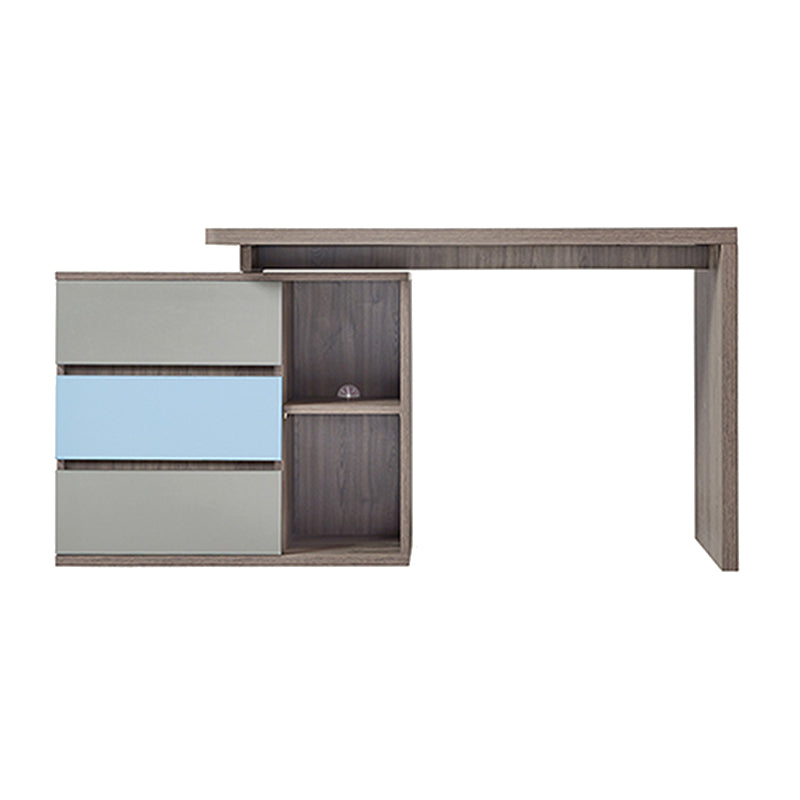 Modern Engineered Wood Office Desk Home Writing Desk with 3-drawer Grey Clearhalo 'furn' 'furn_office_desk' 'Furniture' 'Office Desks' 'Office Furniture' 'office_desk' 7690988