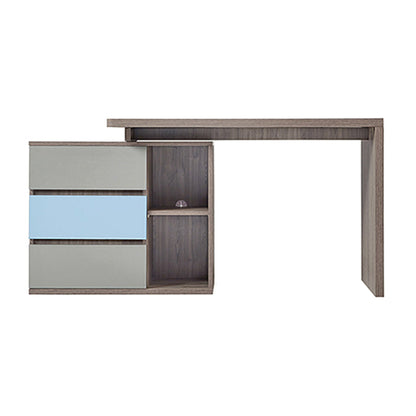Modern Engineered Wood Office Desk Home Writing Desk with 3-drawer Grey Clearhalo 'furn' 'furn_office_desk' 'Furniture' 'Office Desks' 'Office Furniture' 'office_desk' 7690988