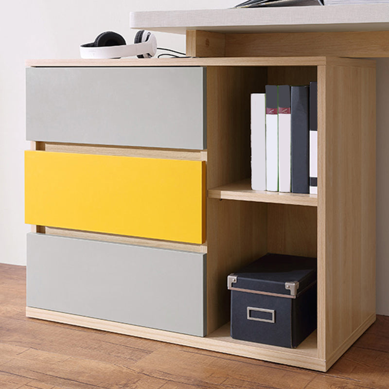 Modern Engineered Wood Office Desk Home Writing Desk with 3-drawer Clearhalo 'furn' 'furn_office_desk' 'Furniture' 'Office Desks' 'Office Furniture' 'office_desk' 7690994