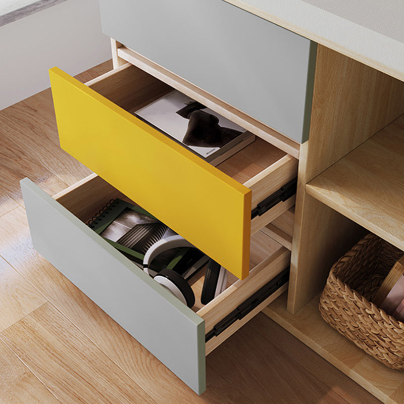 Modern Engineered Wood Office Desk Home Writing Desk with 3-drawer Clearhalo 'furn' 'furn_office_desk' 'Furniture' 'Office Desks' 'Office Furniture' 'office_desk' 7690995