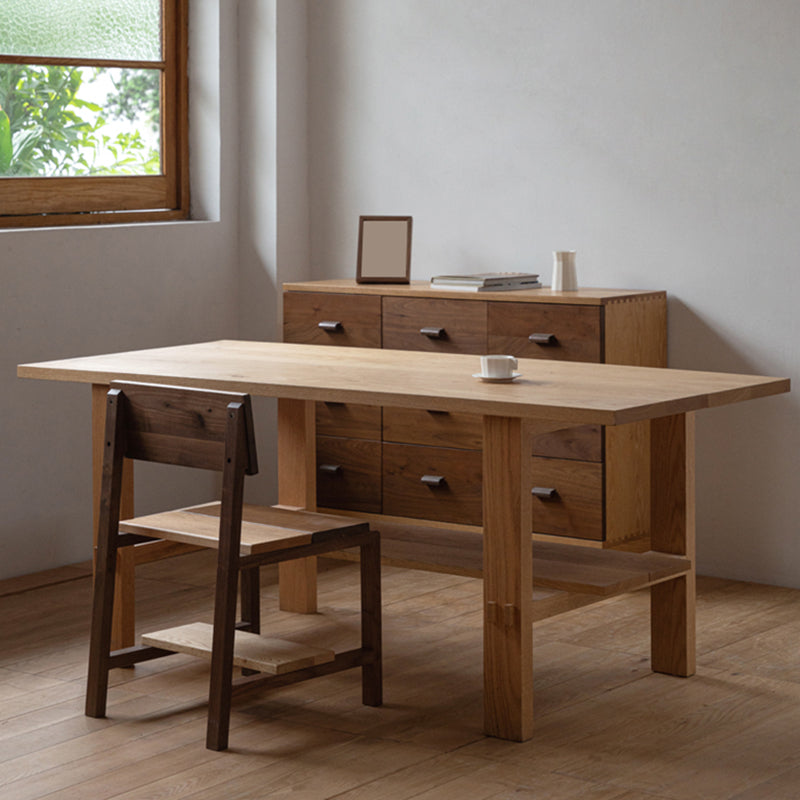 Solid Wood Rectangular Writing Desk Living Room Office Desk,29.1" H Clearhalo 'furn' 'furn_office_desk' 'Furniture' 'Office Desks' 'Office Furniture' 'office_desk' 7691003