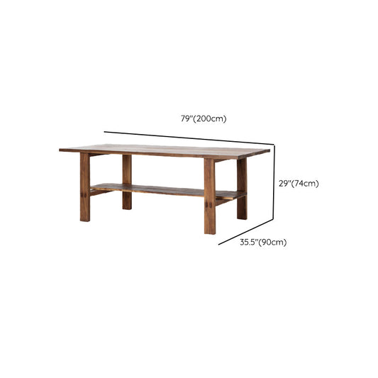 Solid Wood Rectangular Writing Desk Living Room Office Desk,29.1" H