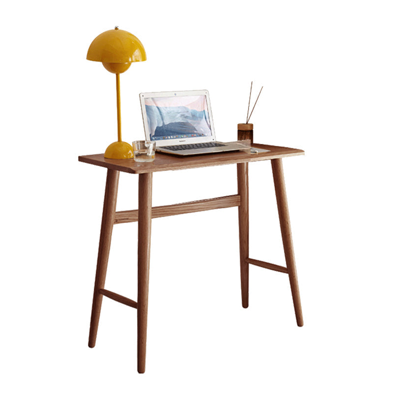 Solid Wood Home Office Desk Contemporary Trestle Base Writing Desk 35"L x 16"W x 30"H Walnut Clearhalo 'furn' 'furn_office_desk' 'Furniture' 'Office Desks' 'Office Furniture' 'office_desk' 7691030