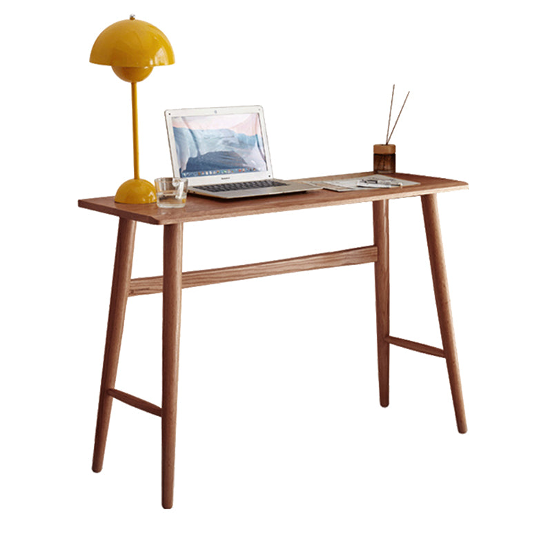 Solid Wood Home Office Desk Contemporary Trestle Base Writing Desk 43"L x 16"W x 30"H Walnut Clearhalo 'furn' 'furn_office_desk' 'Furniture' 'Office Desks' 'Office Furniture' 'office_desk' 7691033